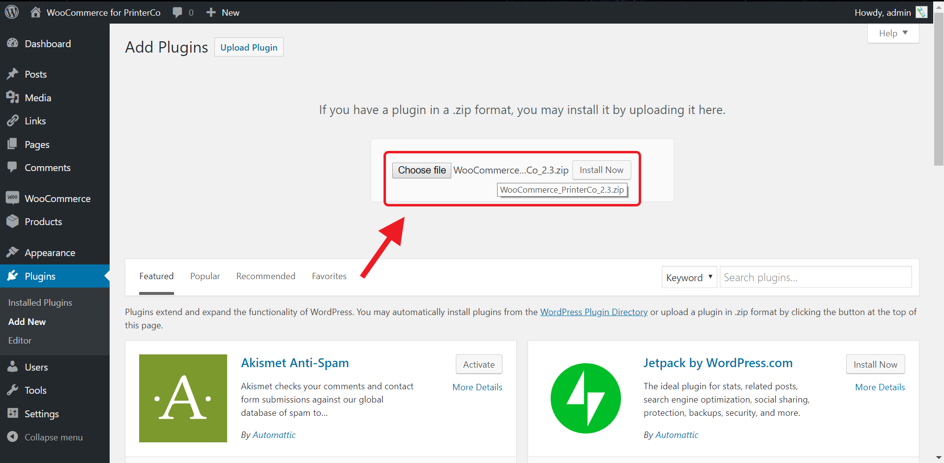 Install plugin