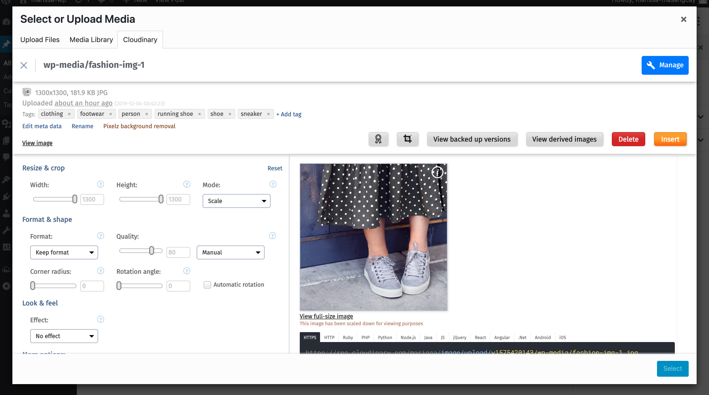 Global Image Transformation settings