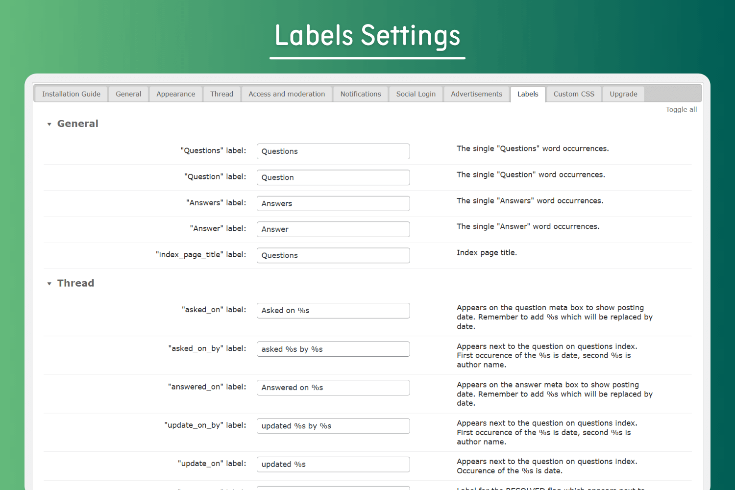 Forum Index Page
