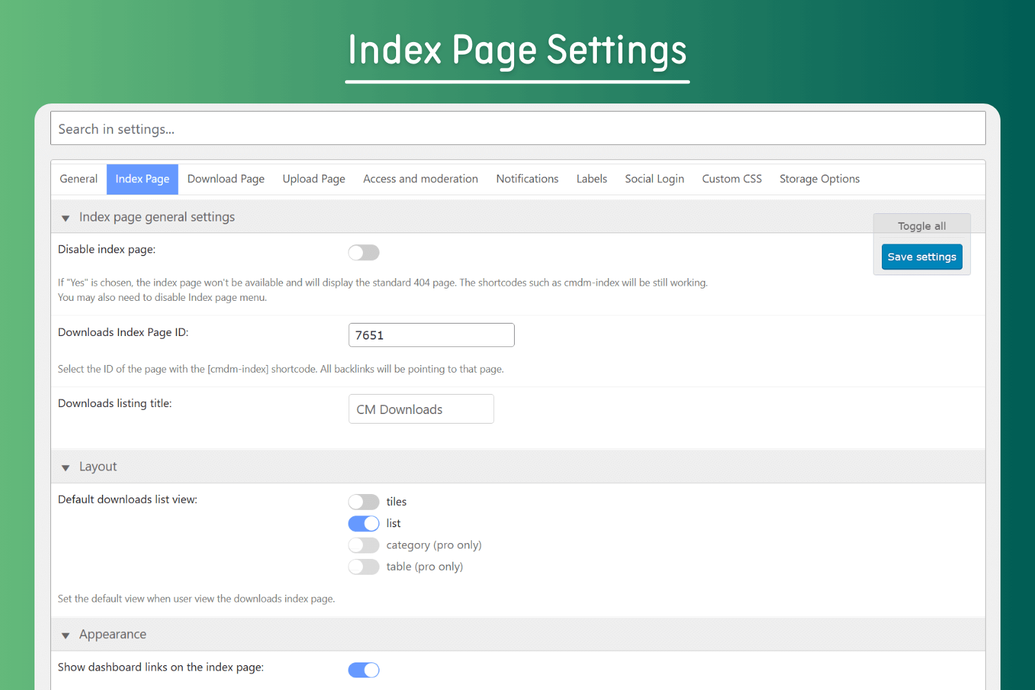Managing Downloads - Back-end