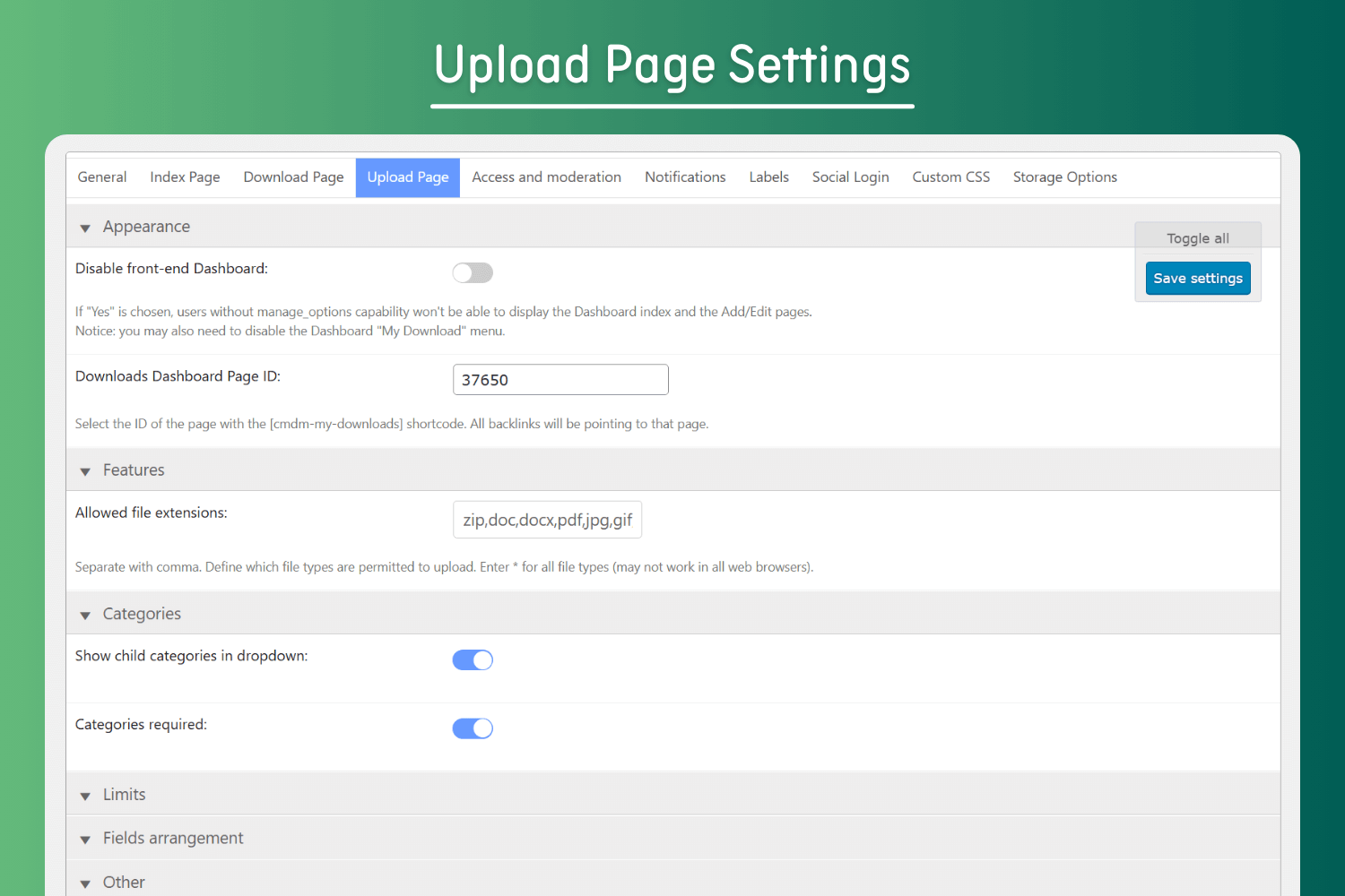 Downloads Index Page