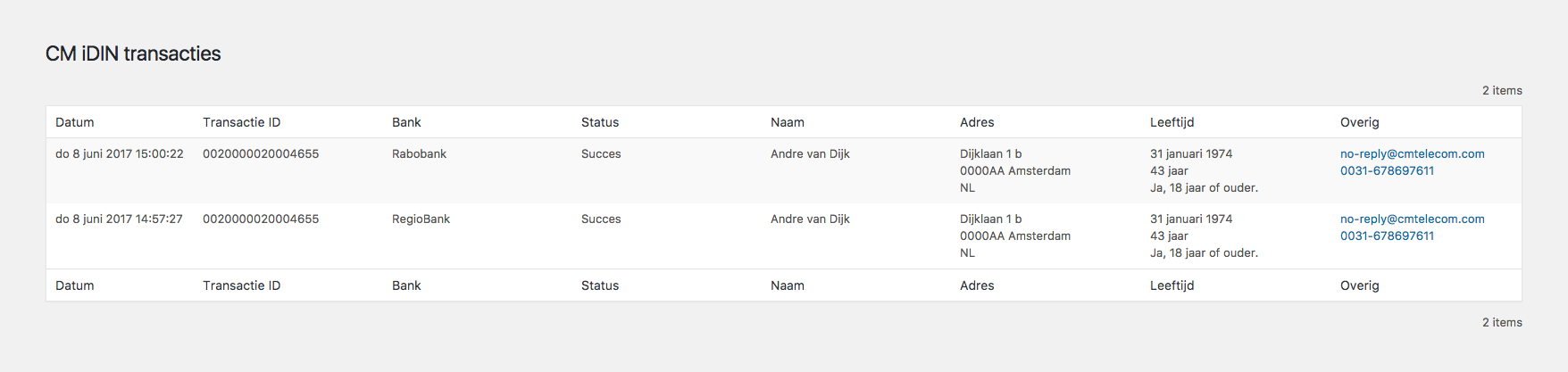 WordPress transactions