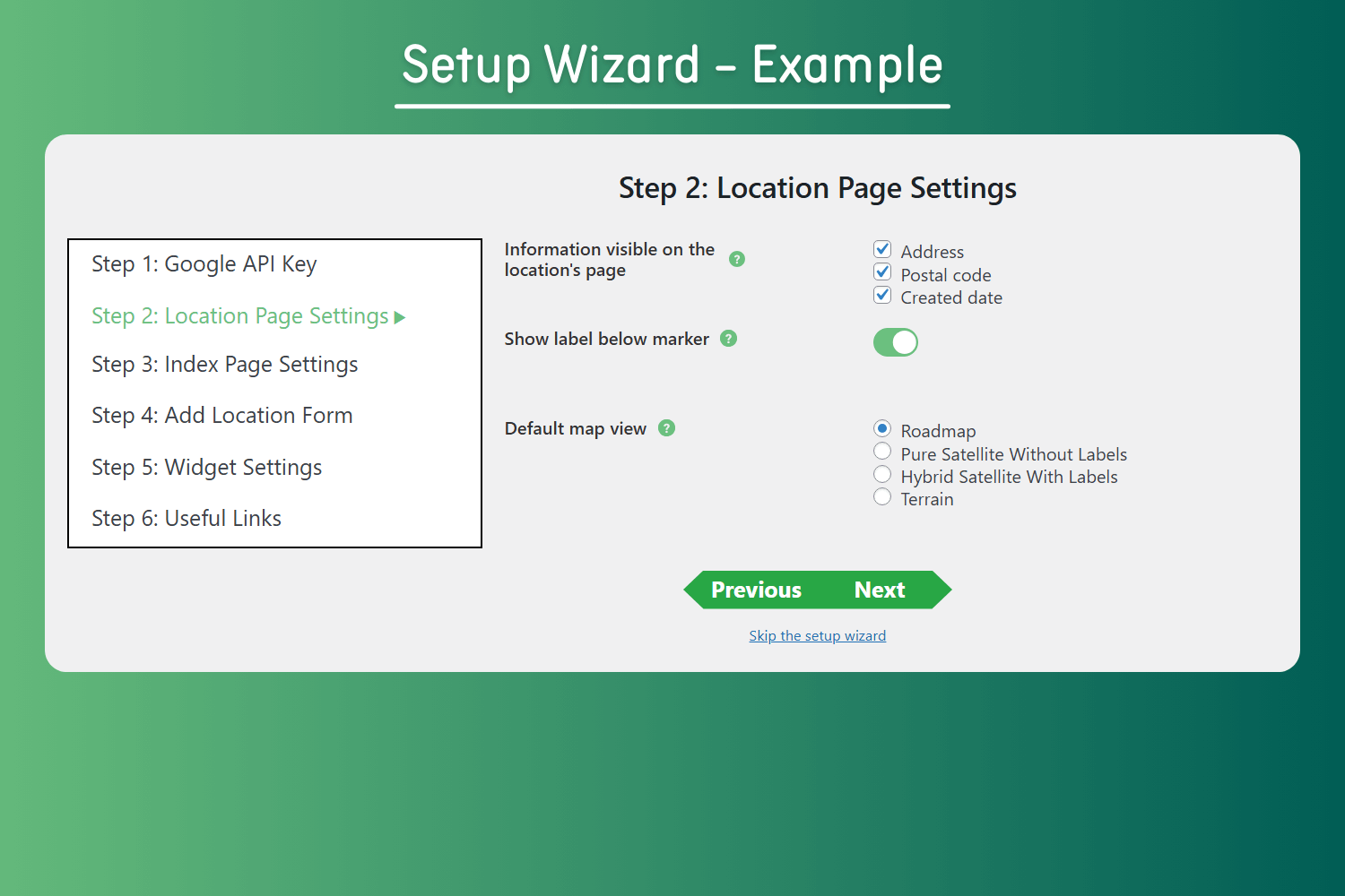 Location Form Settings