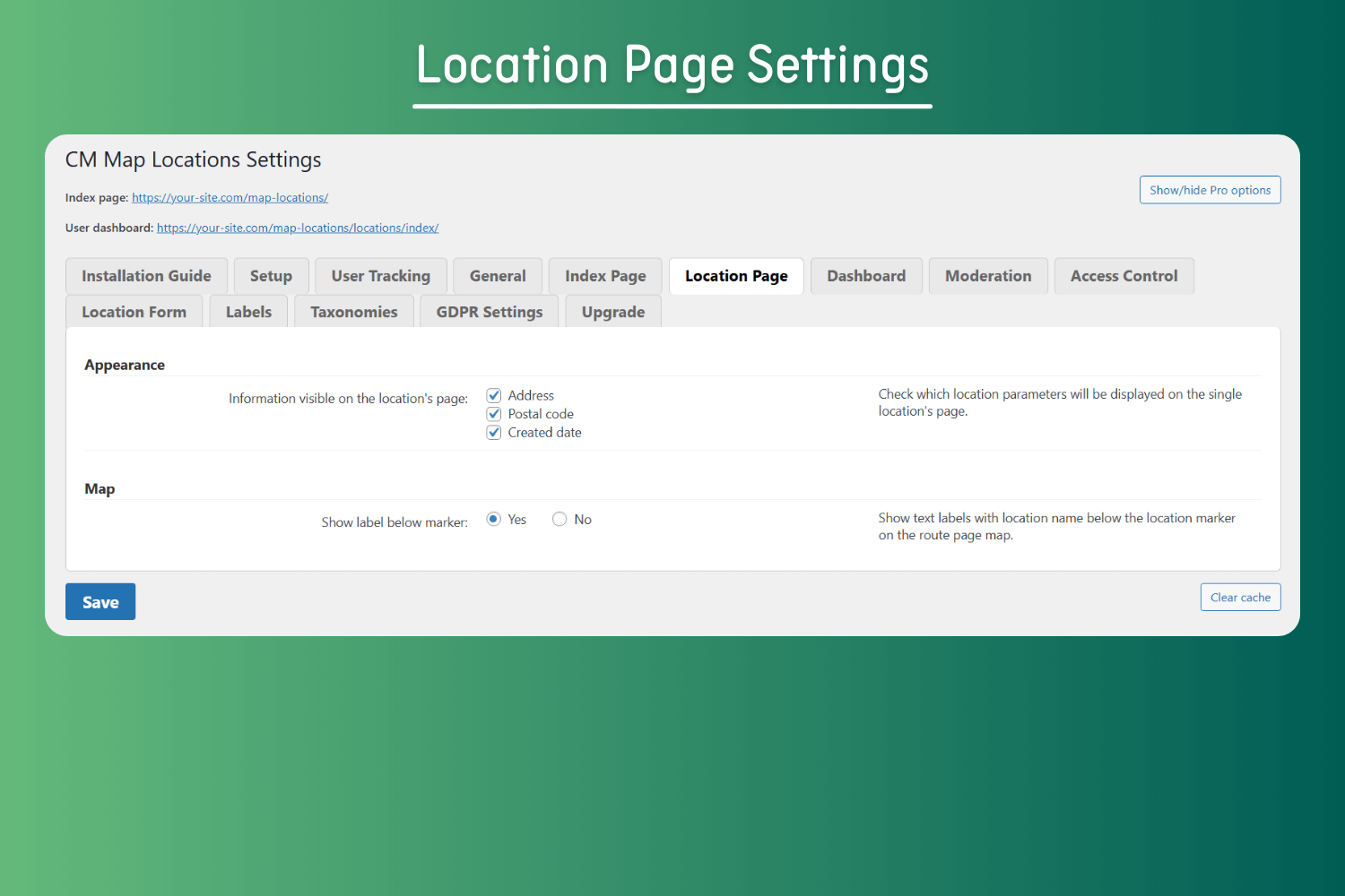 Locations Index Page - Front-end Example