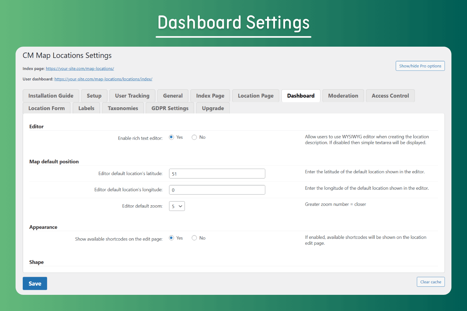 Location Page - Front-end Example