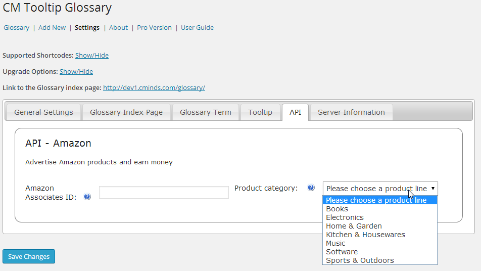Setting the Amazon product category.