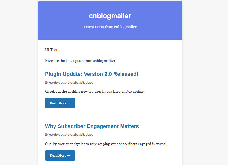 Email Template - Clean and modern Template to send your posts