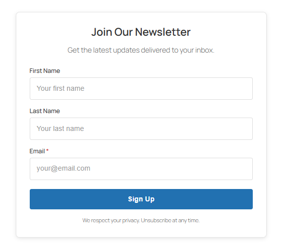 Subscription Form - Clean, customizable form