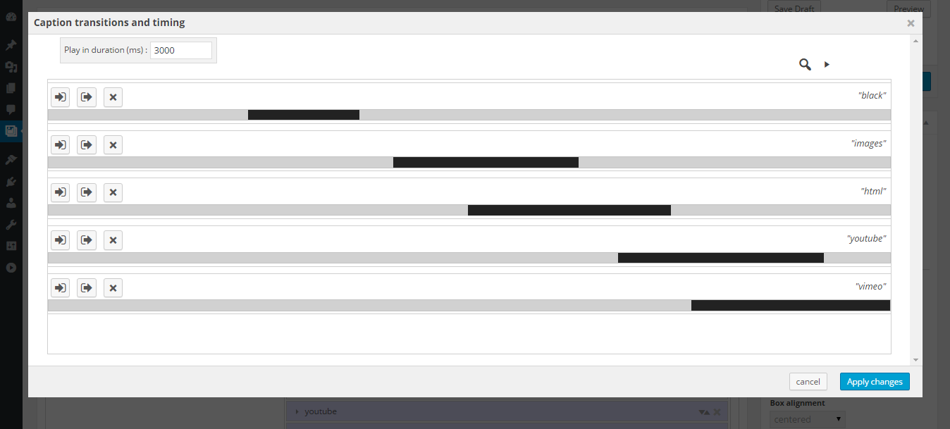 The timing editor