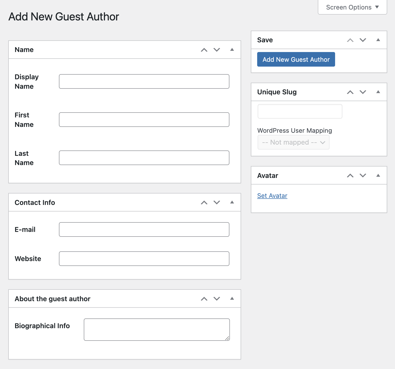 Guest authors allow you to assign bylines without creating WordPress user accounts. You can also override existing WordPress account meta by mapping a guest author to a WordPress user.