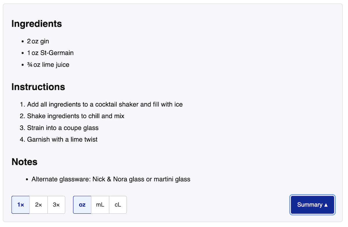 Full instructions view with step-by-step preparation