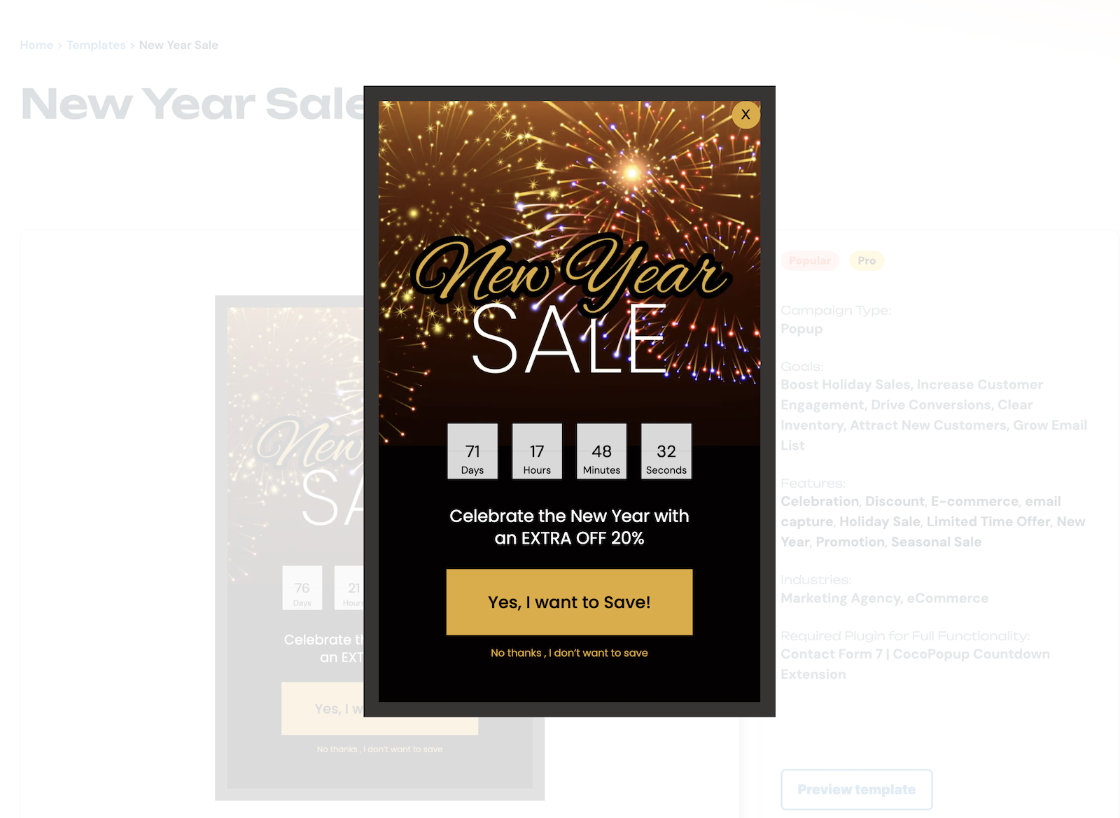 Ecommerce Popup Block