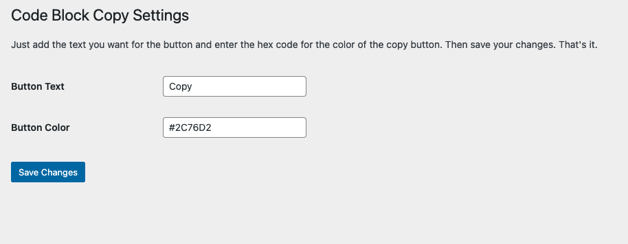 Admin settings page with customization options.