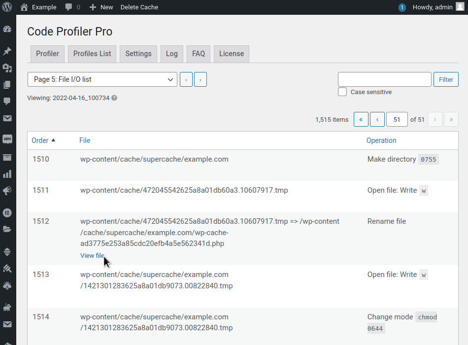 Plugins and Themes performance section.