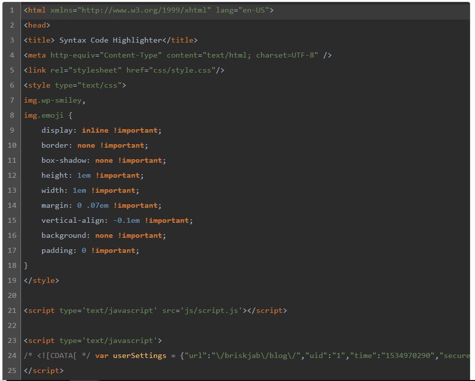 Example of post with php,html,javascript,css code. "Darcula" theme.