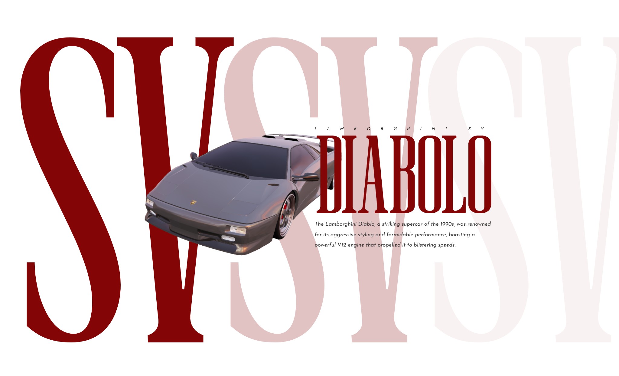 Lamborghini scene in an Elementor section. Linked to mouse move.