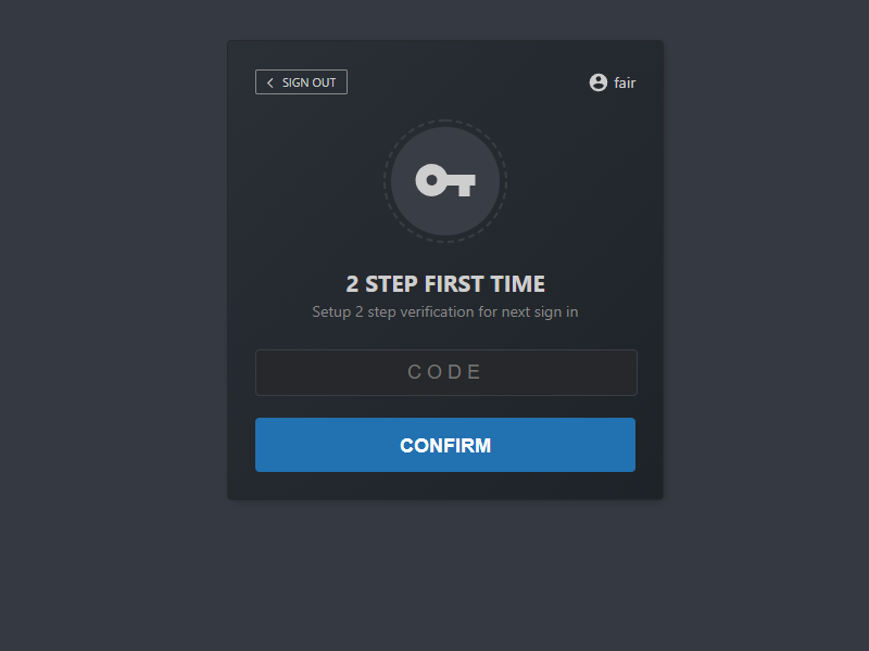 Confirm 2-step verification code.