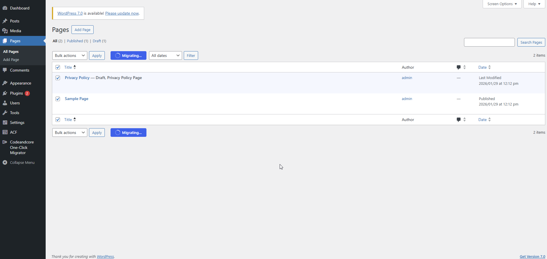 **Real-time Progress** — Visual feedback during the migration process.