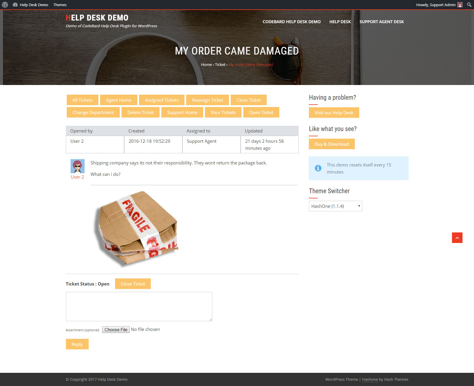 Admin Ticket View