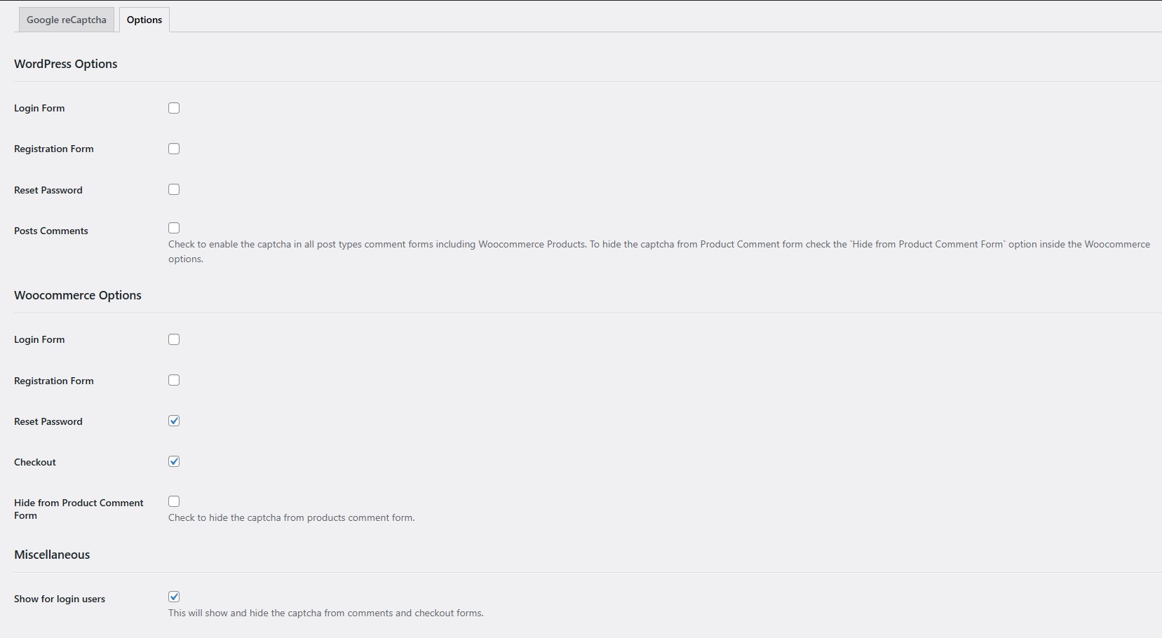 CAPTCHA enabled on WordPress and WooCommerce Forms