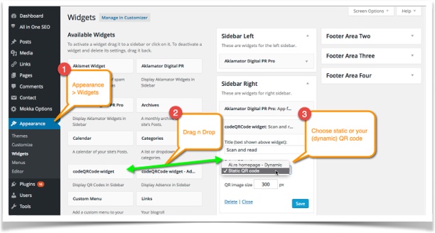 Drag n Drop QR code to desired position (or place AdSense or other Ad code).