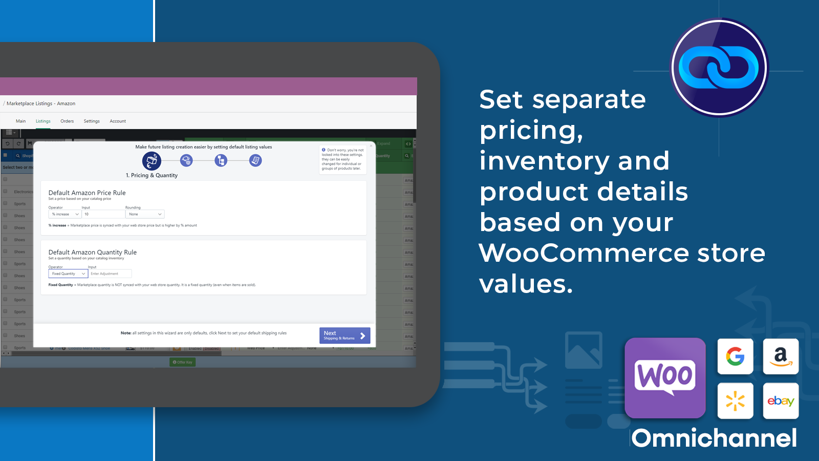 Set separate pricing inventory, and product details based on your WooCommerce values