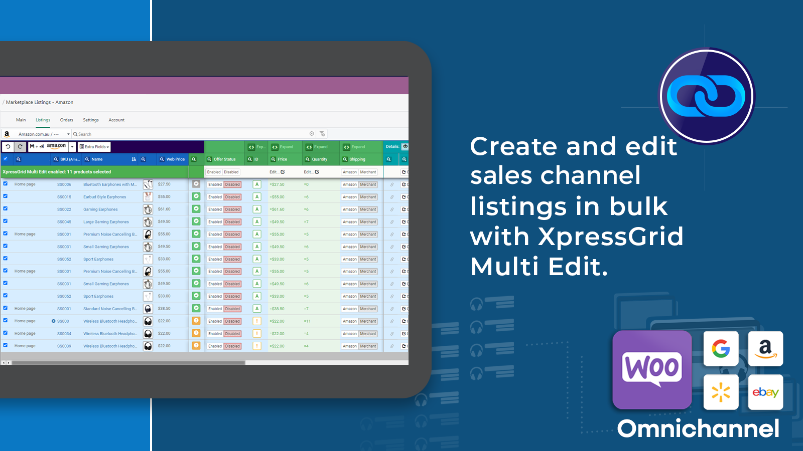 Create and edit sales channel listings in bulk with XpressGrid Multi Edit