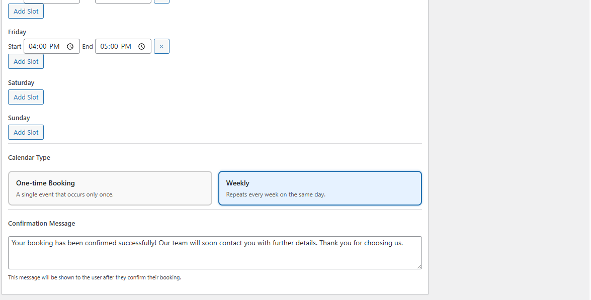 Plugin settings management in the WordPress admin.