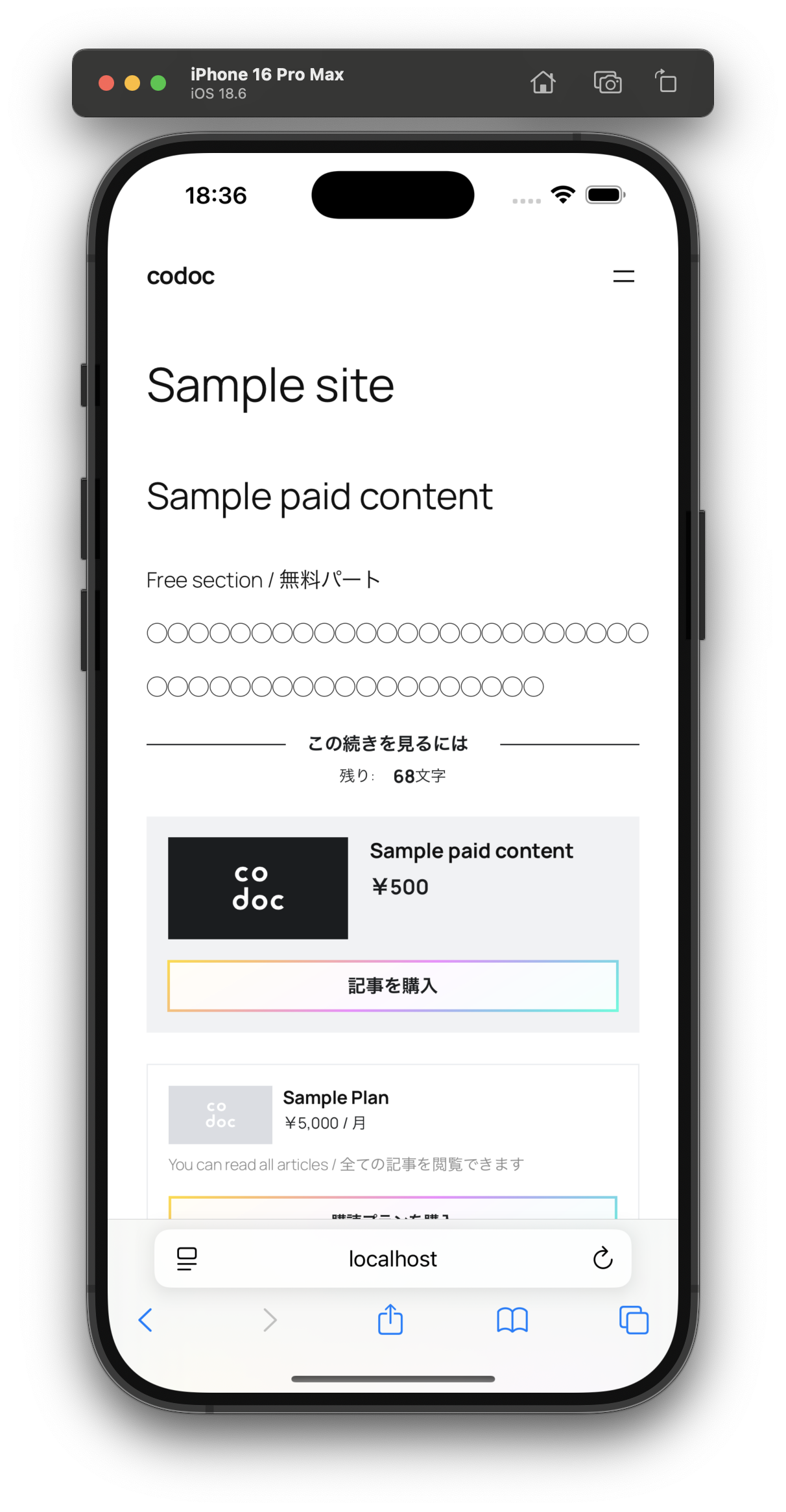 Purchase modal supporting one-time payments, Reader Plans, and tips.
