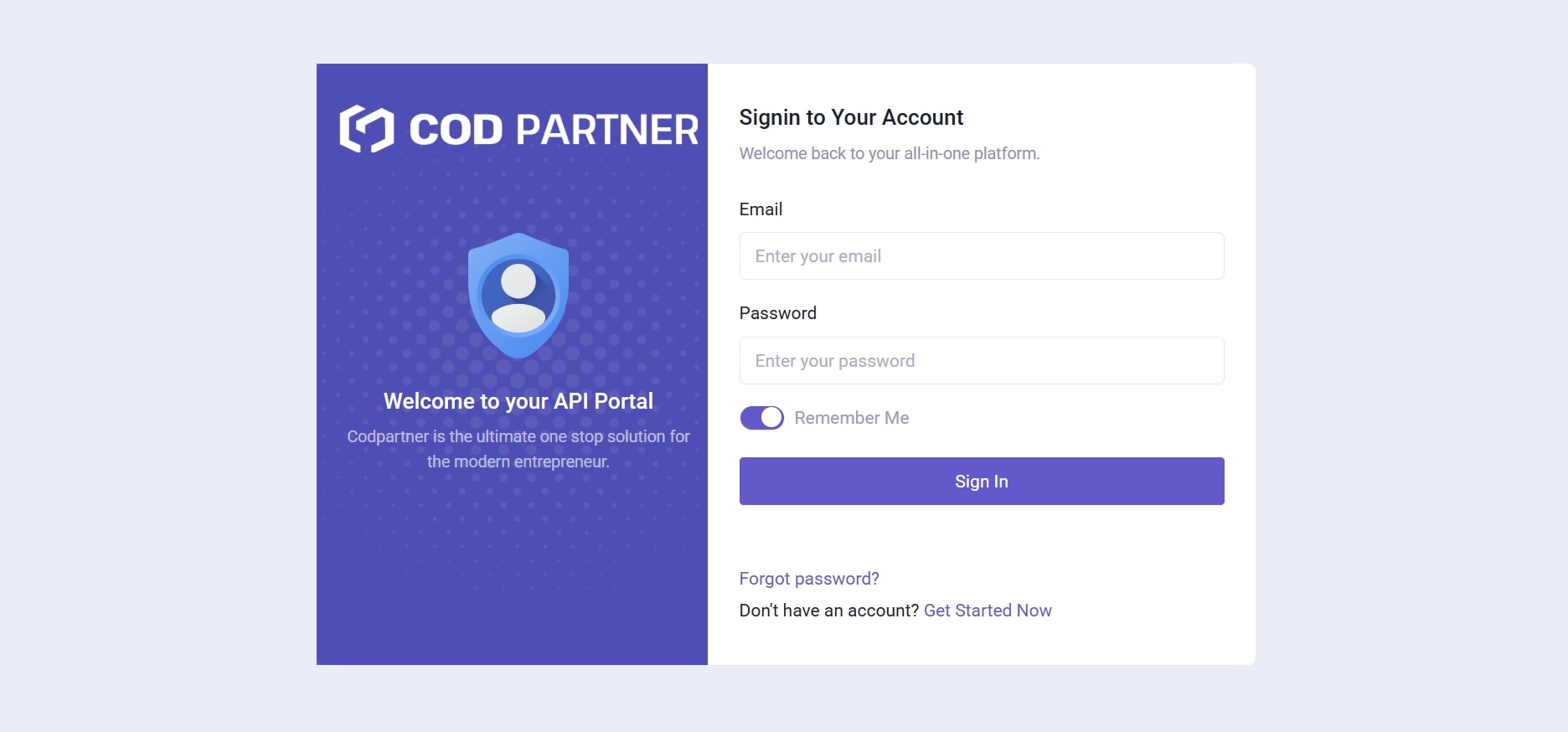 Authentification Page