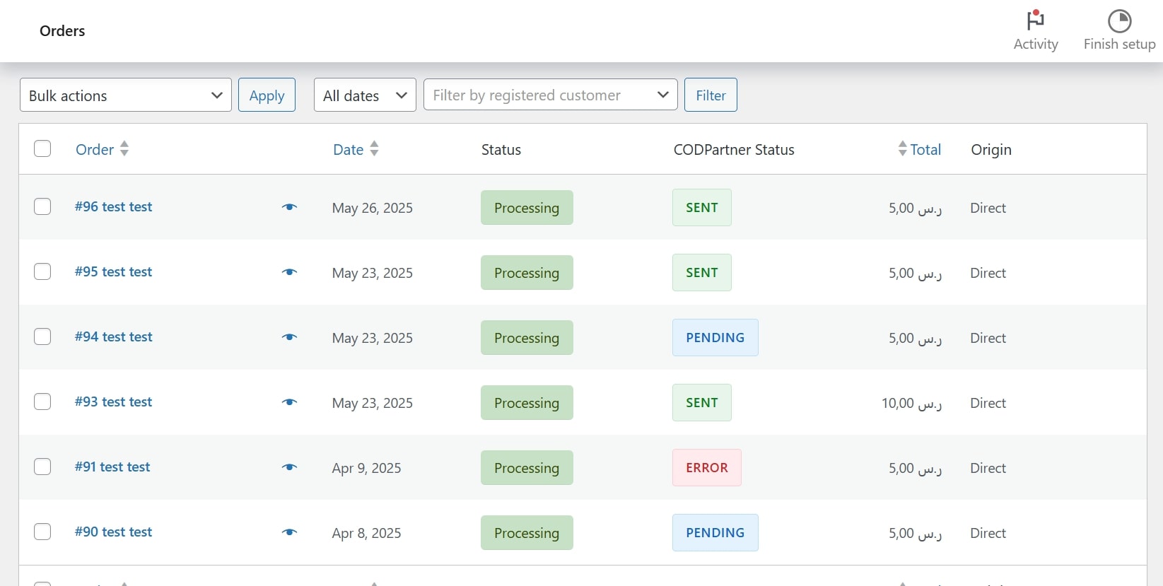 Order Management Interface