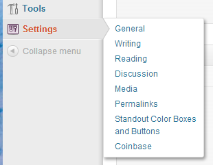 Using the Coinbase menu widget, you can add bitcoin buttons to your sidebar.
