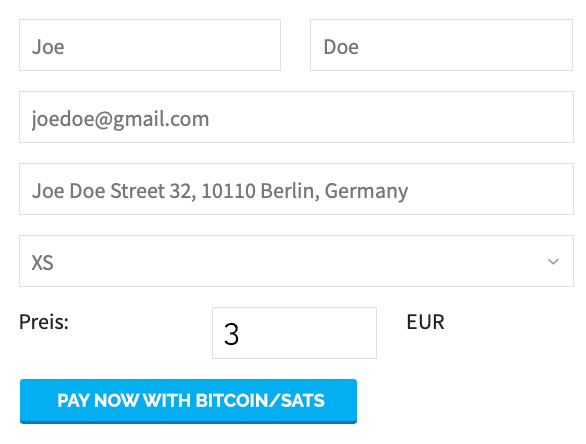 Test payment in Contact Form 7