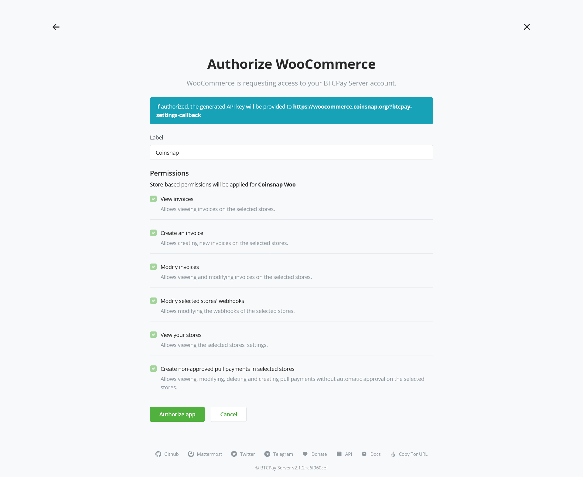 Coinsnap register