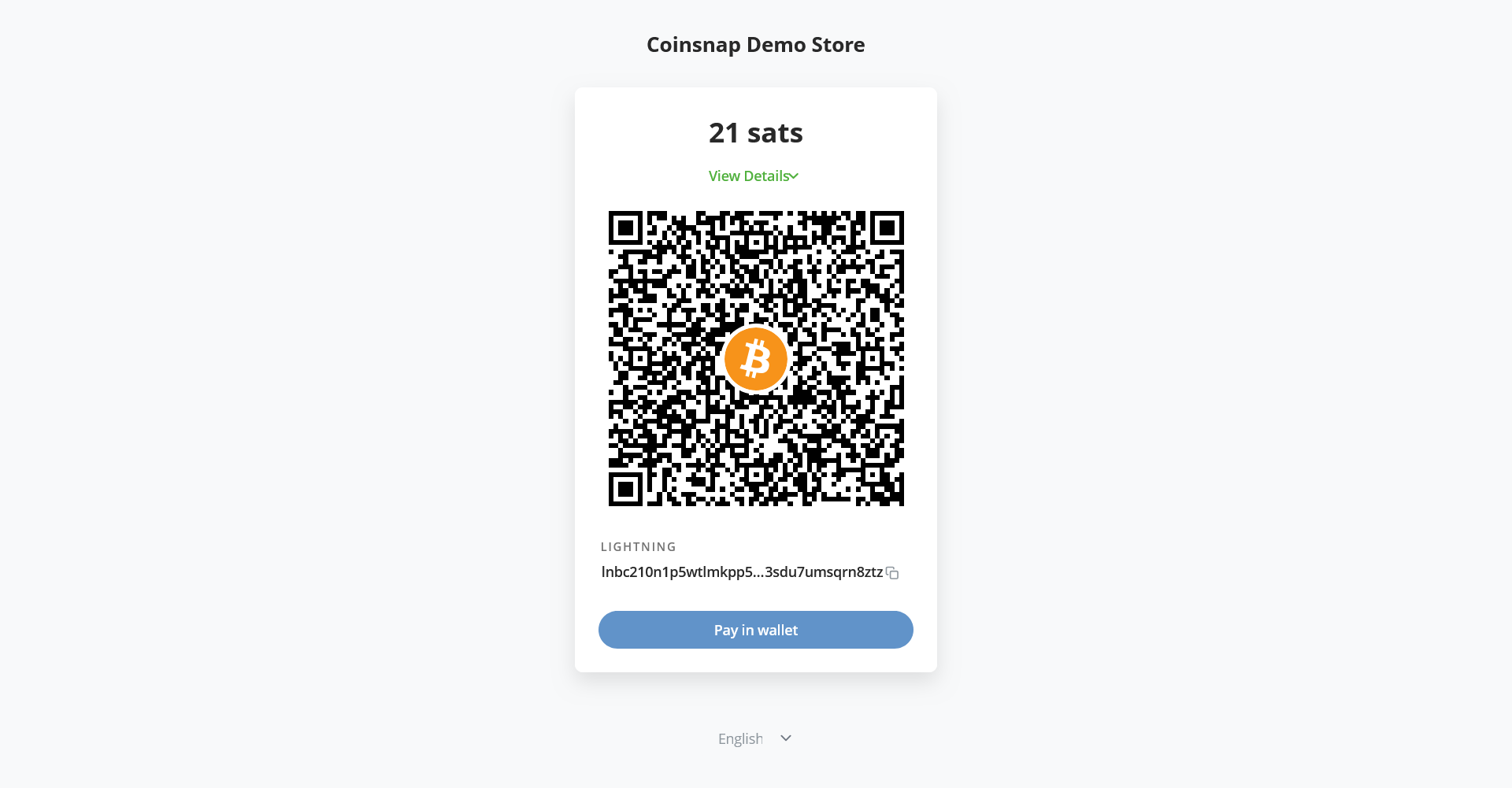 Go to Settings and choose Payments, choose Coinsnap