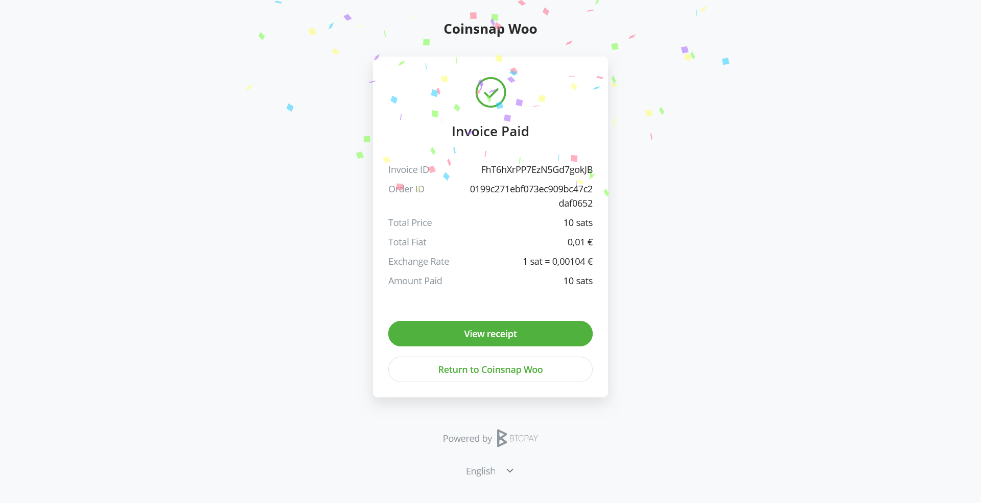 If you have chosen BTCPay server, you can get API Key and Store ID using Setup Wizard: choose your store
