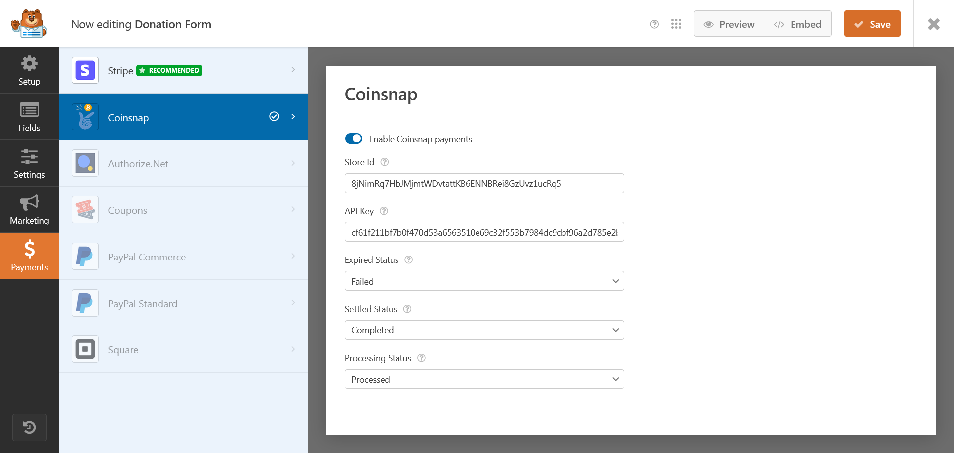 Coinsnap register