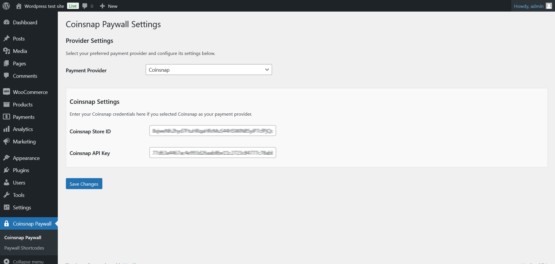 Paywall shortcode configuration