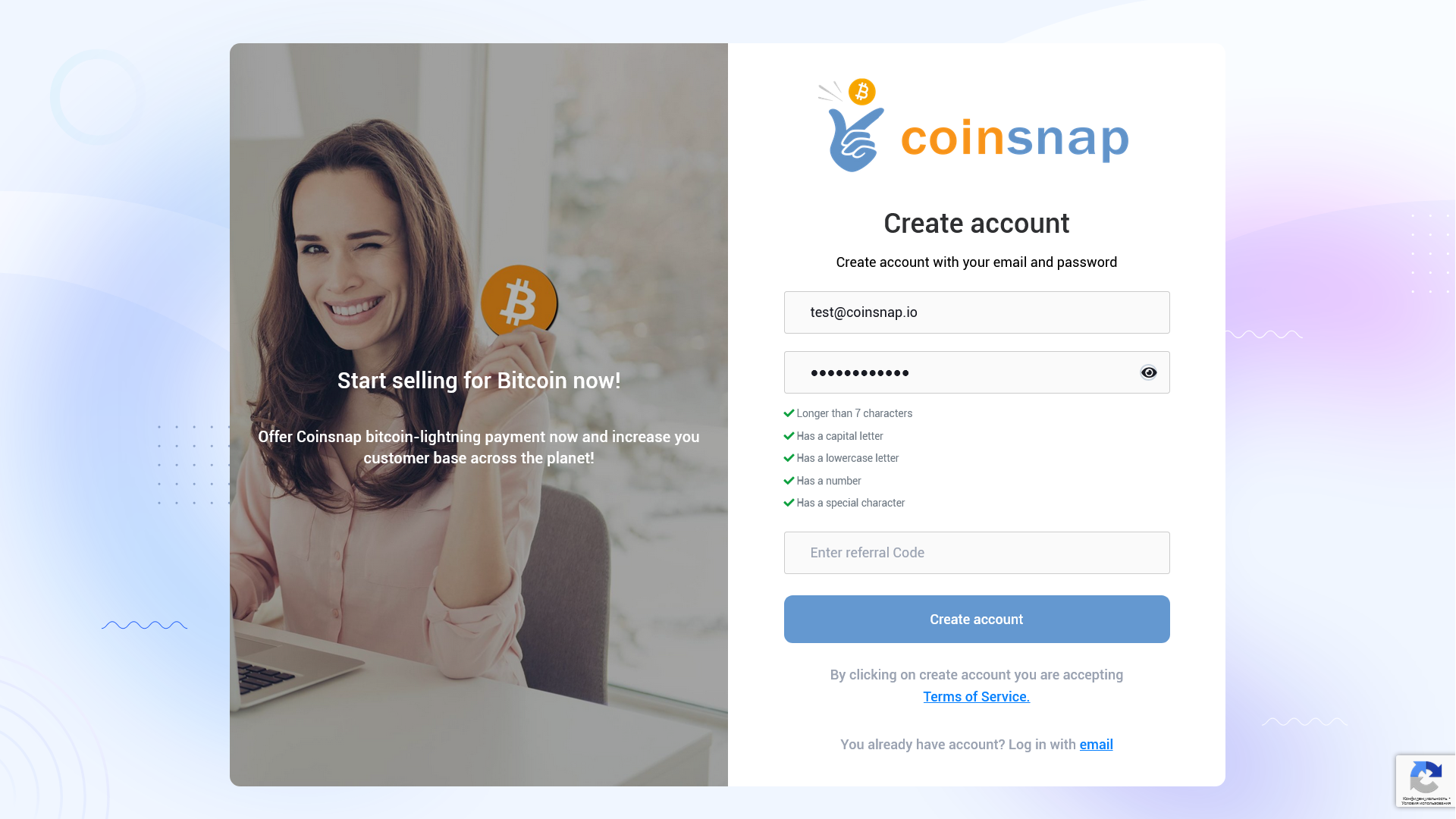 Payment via BTCPay server