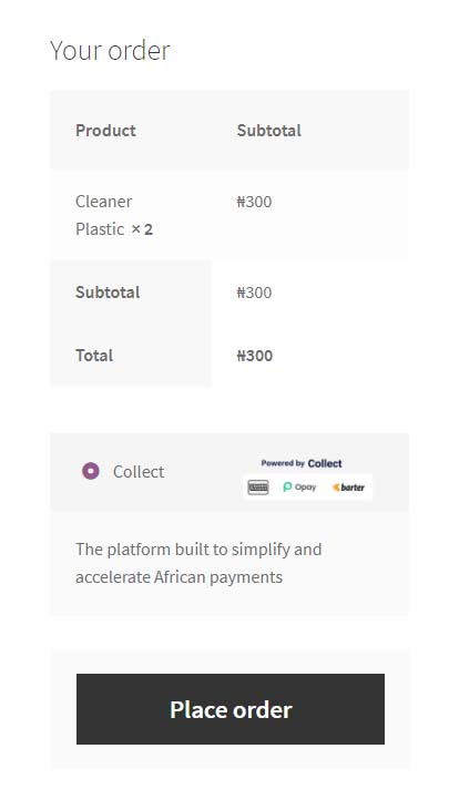 Collect WooCommerce Payment Gateway on the checkout page