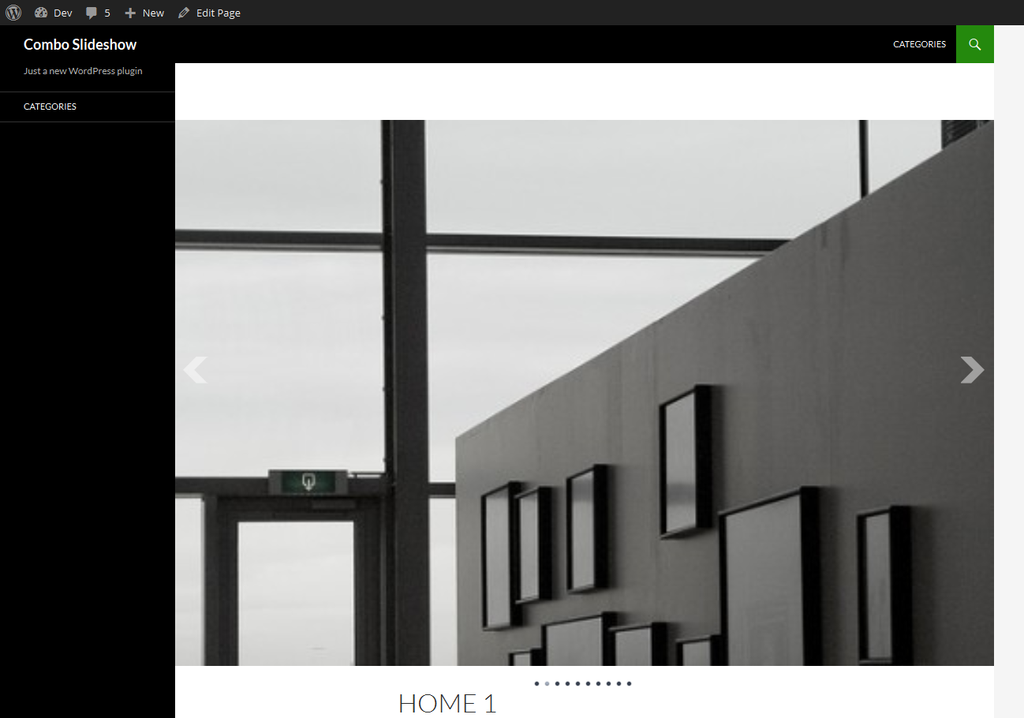 the slideshow in action on a default Twenty Fourteen theme