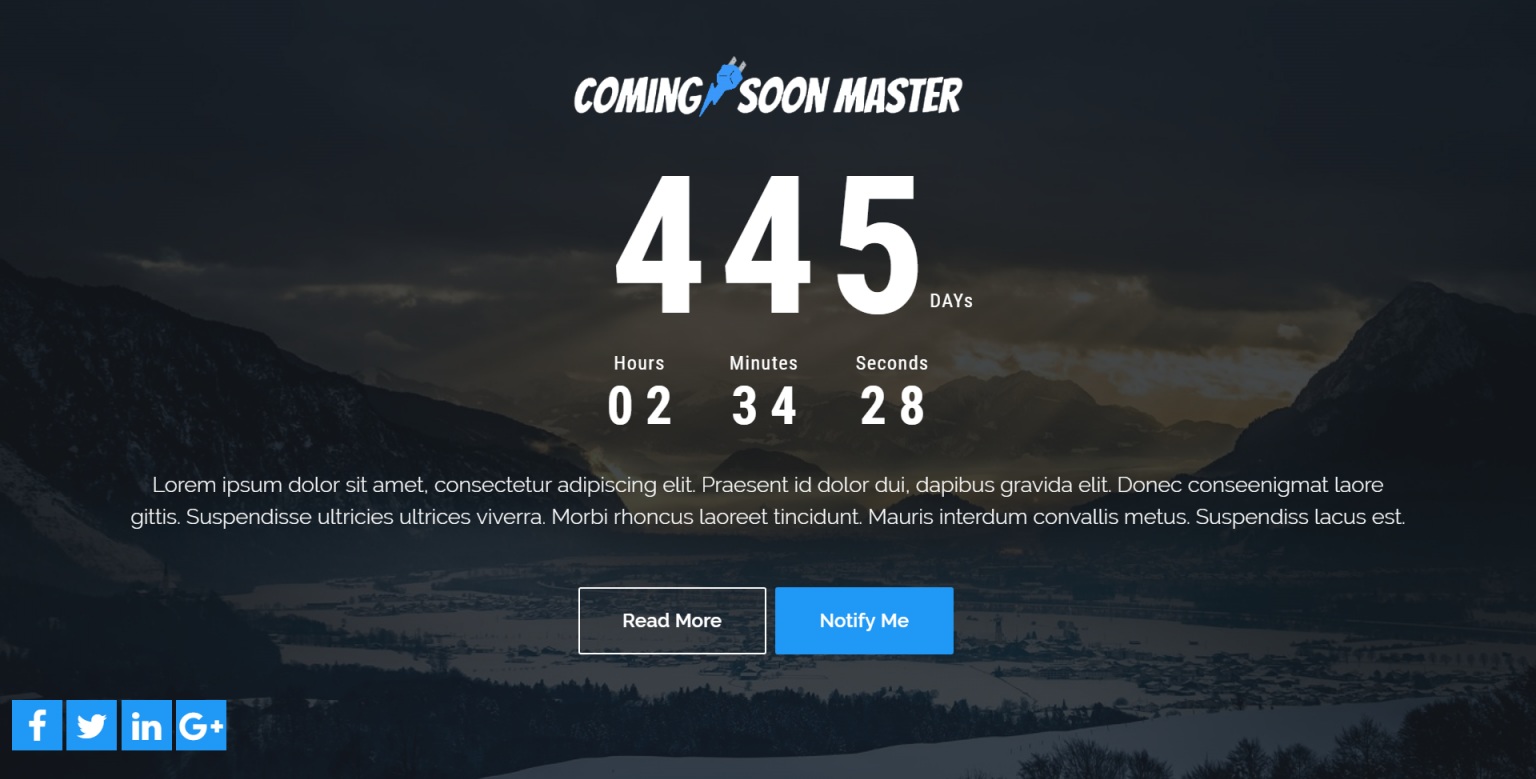 Coming Soon Page Template With Background Image 1