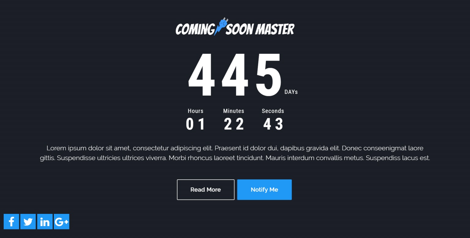 Coming Soon Page Template With Background Color 1