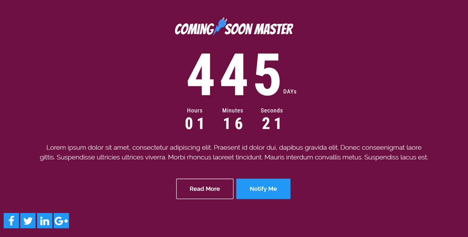Coming Soon Page Template With Background Color 2