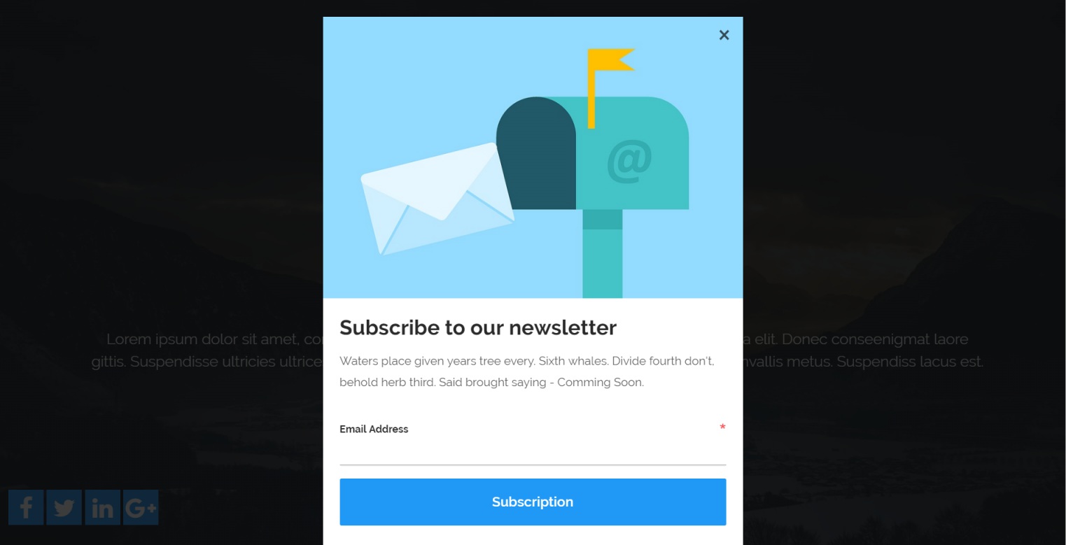 Coming Soon Page With Subsciption Form