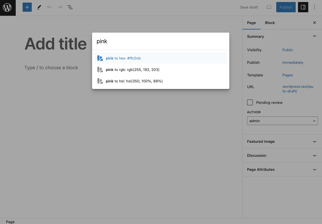 Convert colors to hex values