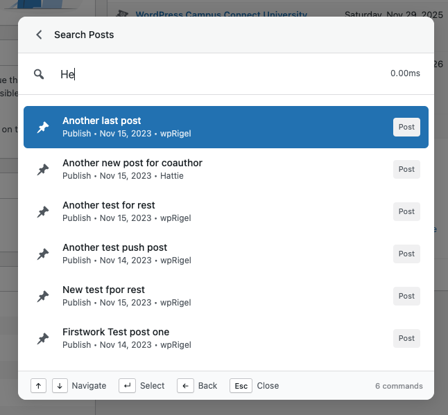 Search Posts – access and manage content