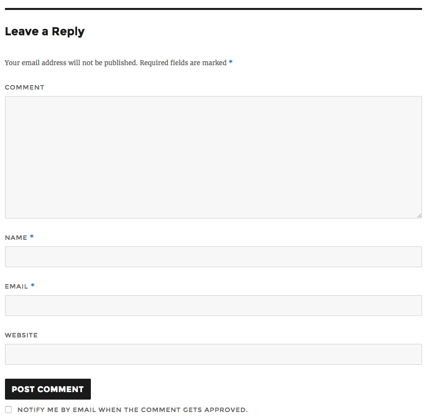 Checkbox at the comment form