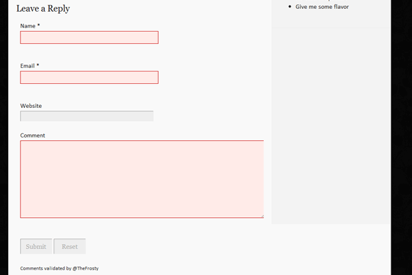 Defualt error display