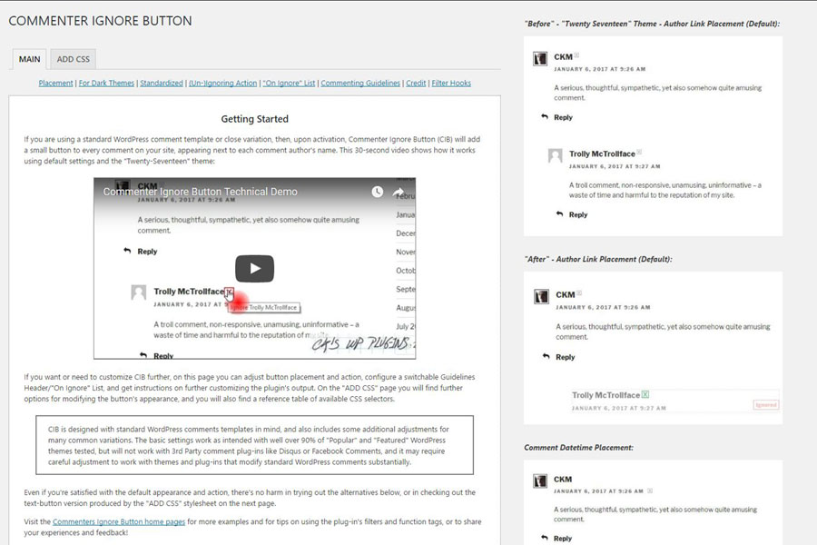 Settings Page Main Top